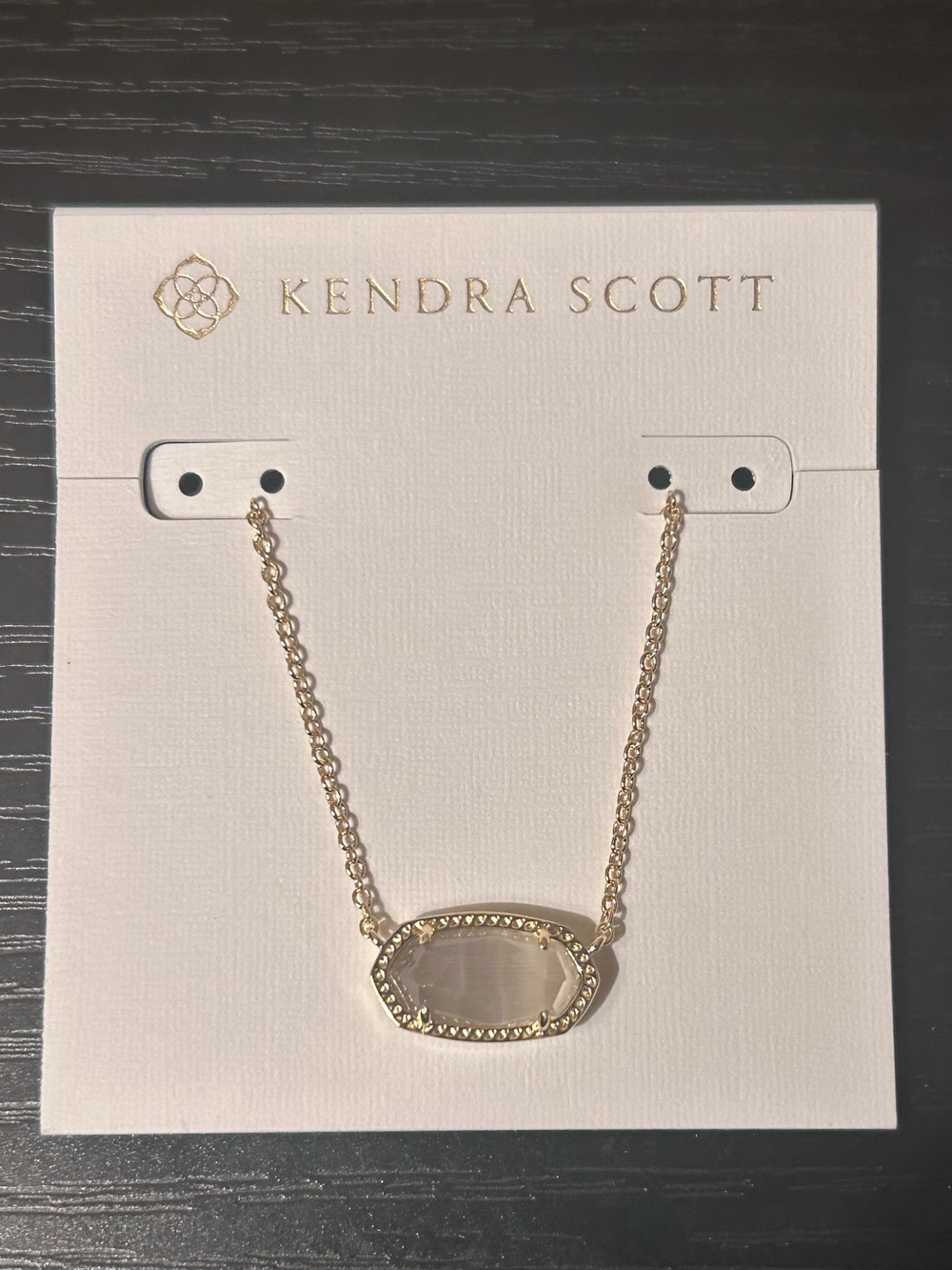 KENDRA SCOTT Gold Elisa Slate Cats Eye Necklace NWTS
